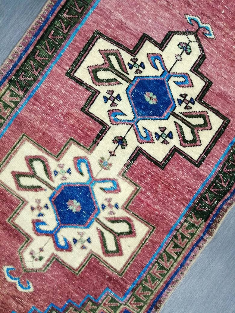 Blue Turkish Runner Rug 2' 7" x 4' 9" Hand-Knotted | No. WR62059