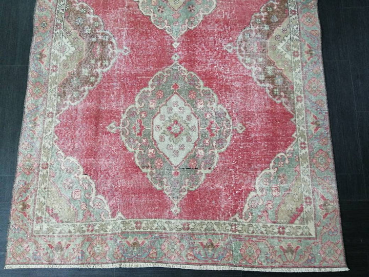 Beige Turkish Runner Rug 4' 3" x 12' Hand-Knotted reverse