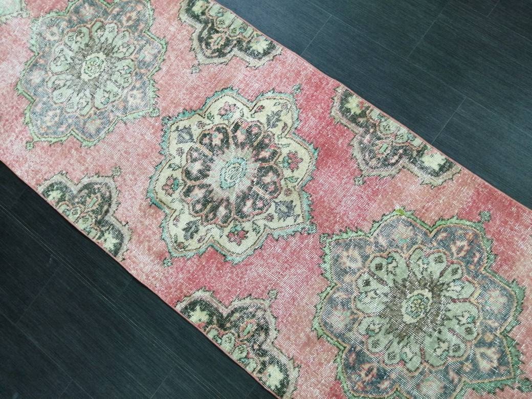 Beige Turkish Runner Rug 2' 10" x 12' 1" Hand-Knotted pattern