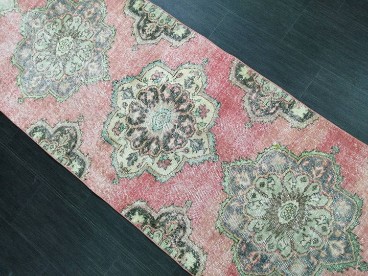 Beige Turkish Runner Rug 2' 10" x 12' 1" Hand-Knotted pattern