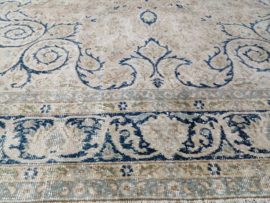 Blue Turkish Oushak Rug 6' 8" x 9' 11" Hand-Knotted view