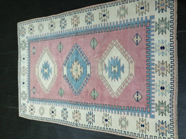 Turkish Runner Rug 5' 2" x 7' 8" Hand-Knotted reverse