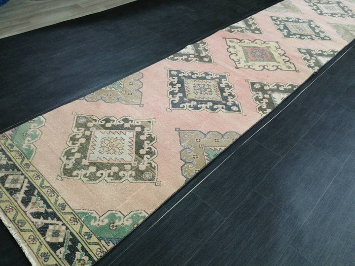 Beige Turkish Runner Rug 2' 11" x 13' 2" Hand-Knotted view
