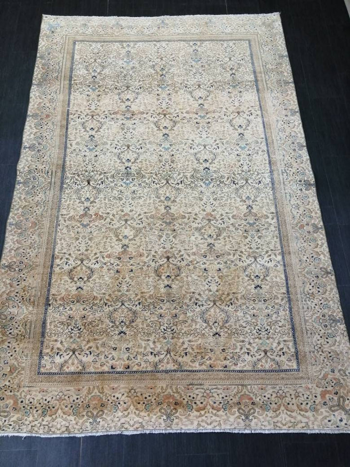 Beige Turkish Runner Rug 6' 2" x 9' 7" Hand-Knotted view