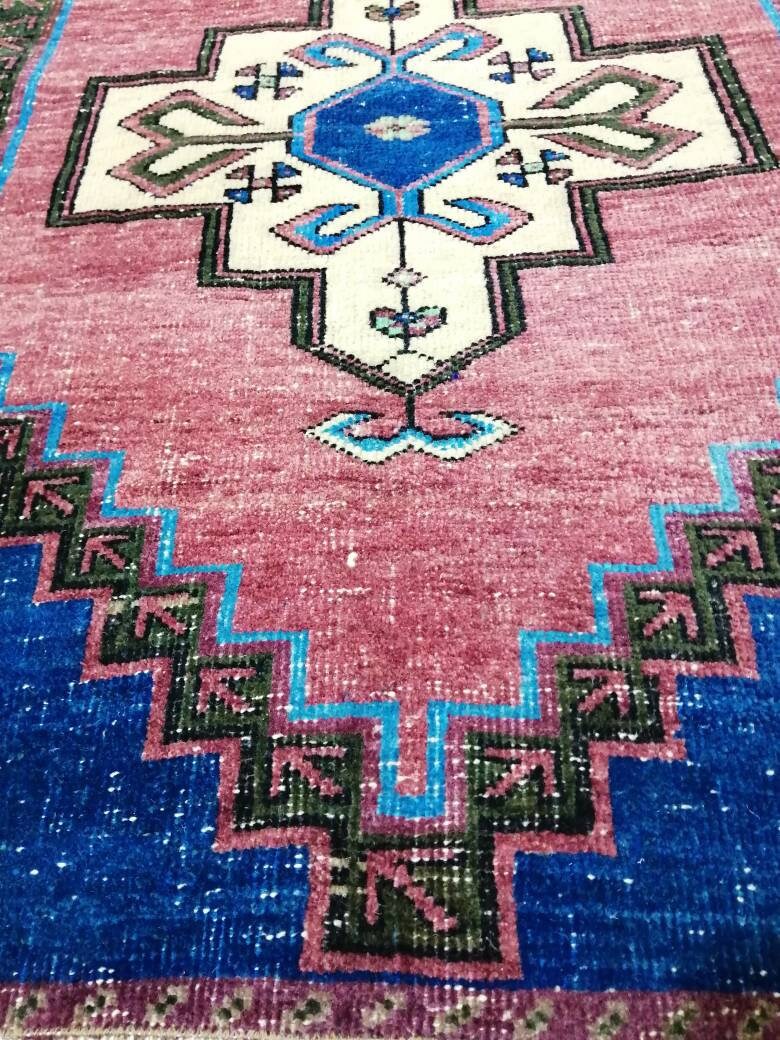 Blue Turkish Runner Rug 2' 7" x 4' 9" Hand-Knotted | No. WR62059