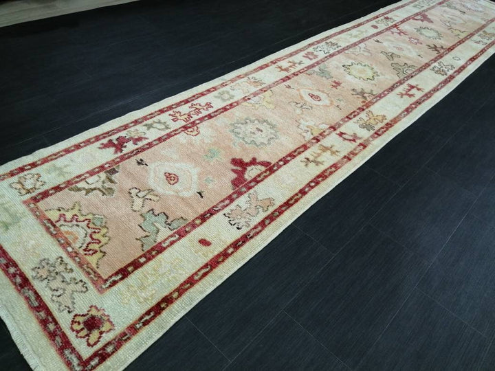 Beige Turkish Runner Rug 2' 11" x 14' 2" Hand-Knotted