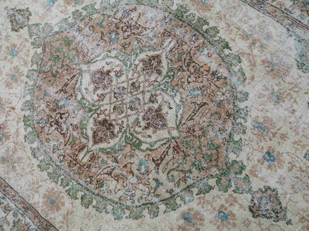 Green Turkish Runner Rug 6' 10" x 10' 5" Hand-Knotted | No. WR73458