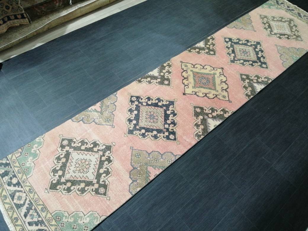 Beige Turkish Runner Rug 2' 11" x 13' 2" Hand-Knotted