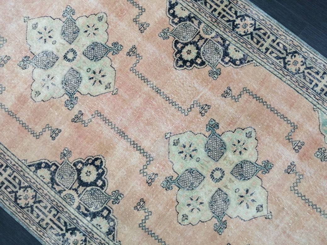 Navy Turkish Runner Rug 4' 9" x 13' 3" Hand-Knotted view 9