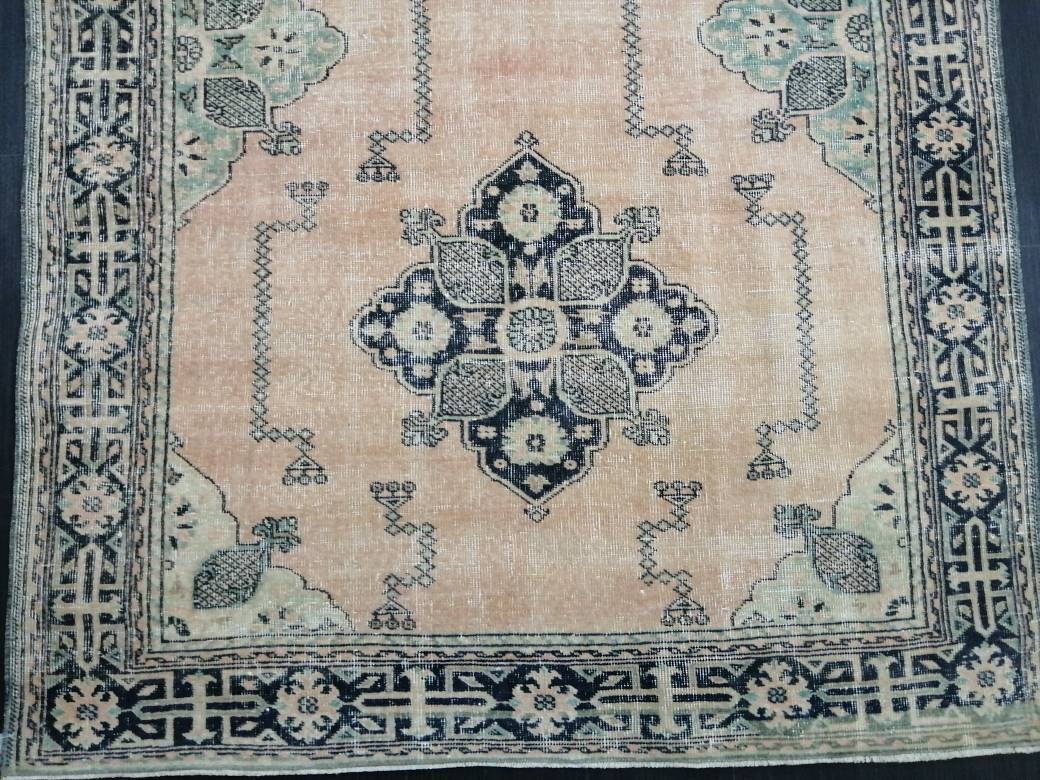 Navy Turkish Runner Rug 4' 9" x 13' 1" Hand-Knotted border