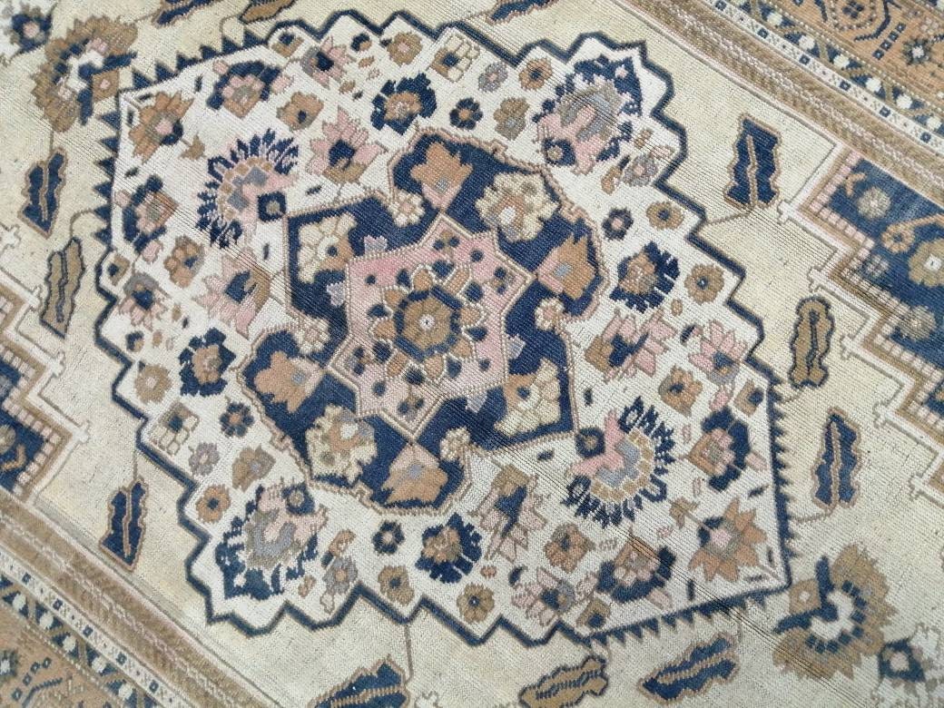 Navy Turkish Oushak Rug 5' 6" x 9' 1" Hand-Knotted view 9