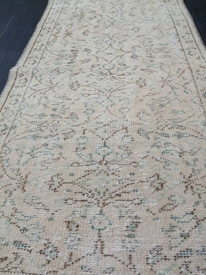 Tan Turkish Runner Rug 2' 5" x 10' 9" Hand-Knotted view
