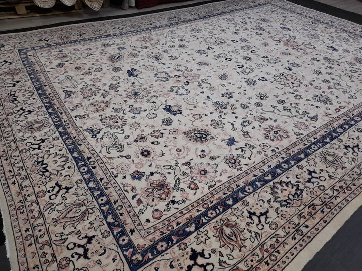 Blue Turkish Runner Rug 9' 11" x 13' 6" Hand-Knotted | No. WR76044