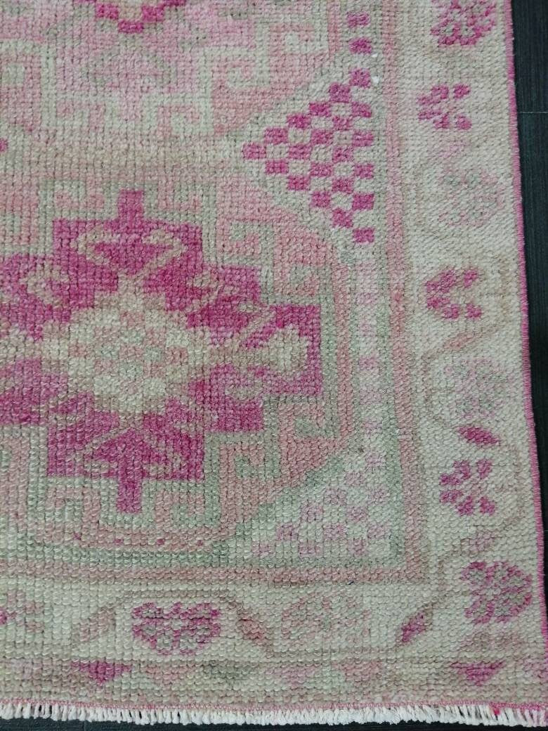 Pink Turkish Runner Rug 2' 3" x 10' 5" Hand-Knotted view 9