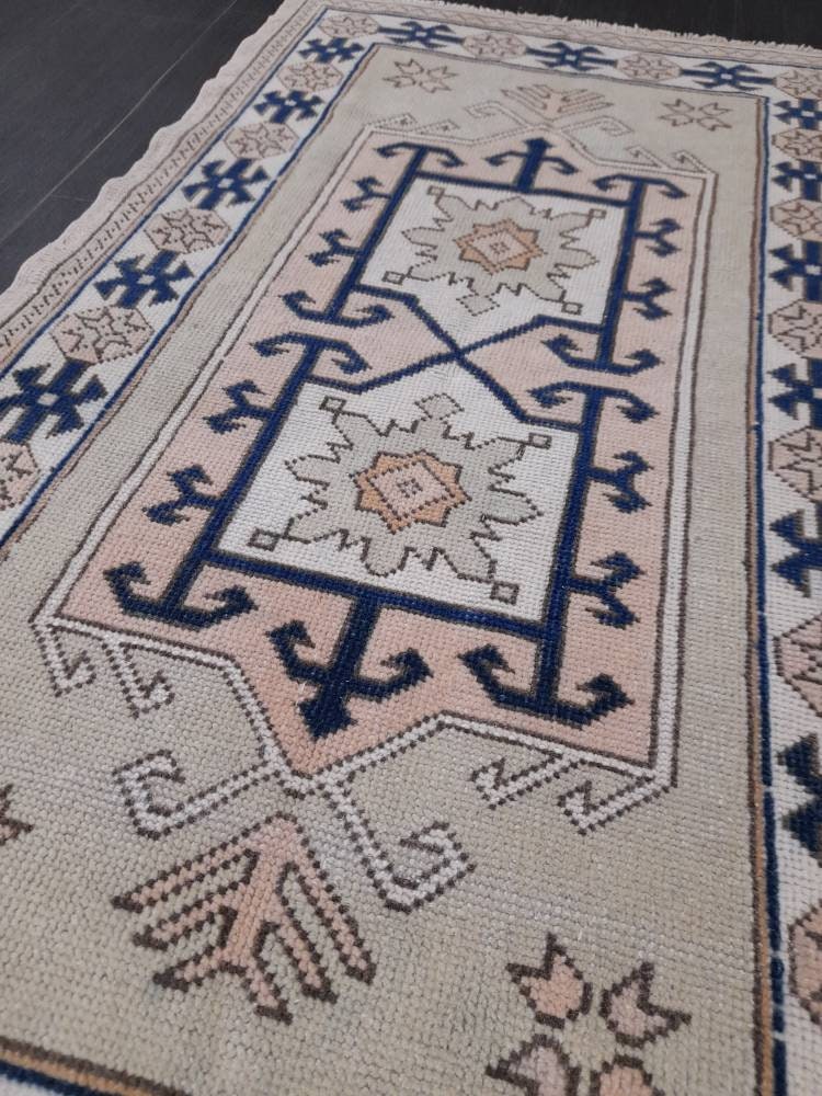 Blue Turkish Runner Rug 2' 10" x 4' 9" Hand-Knotted | No. WR50763