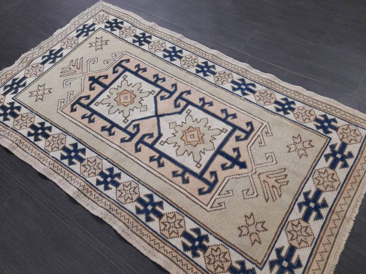 Blue Turkish Runner Rug 2' 10" x 4' 9" Hand-Knotted | No. WR50763