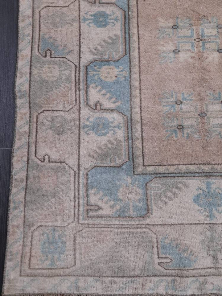 Blue Turkish Runner Rug 3' 6" x 6' Hand-Knotted | No. WR49924
