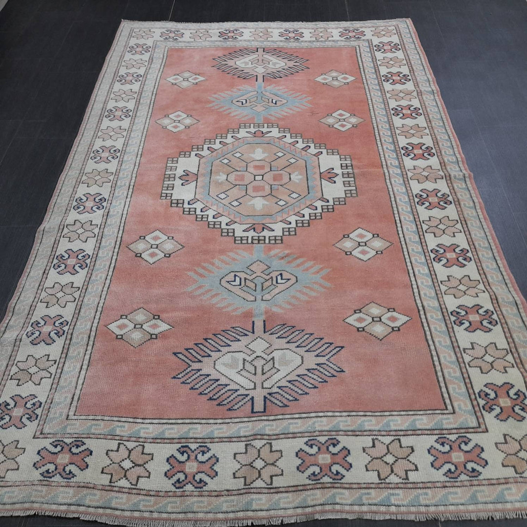 Pink Turkish Runner Rug 5' 3" x 8' Hand-Knotted view