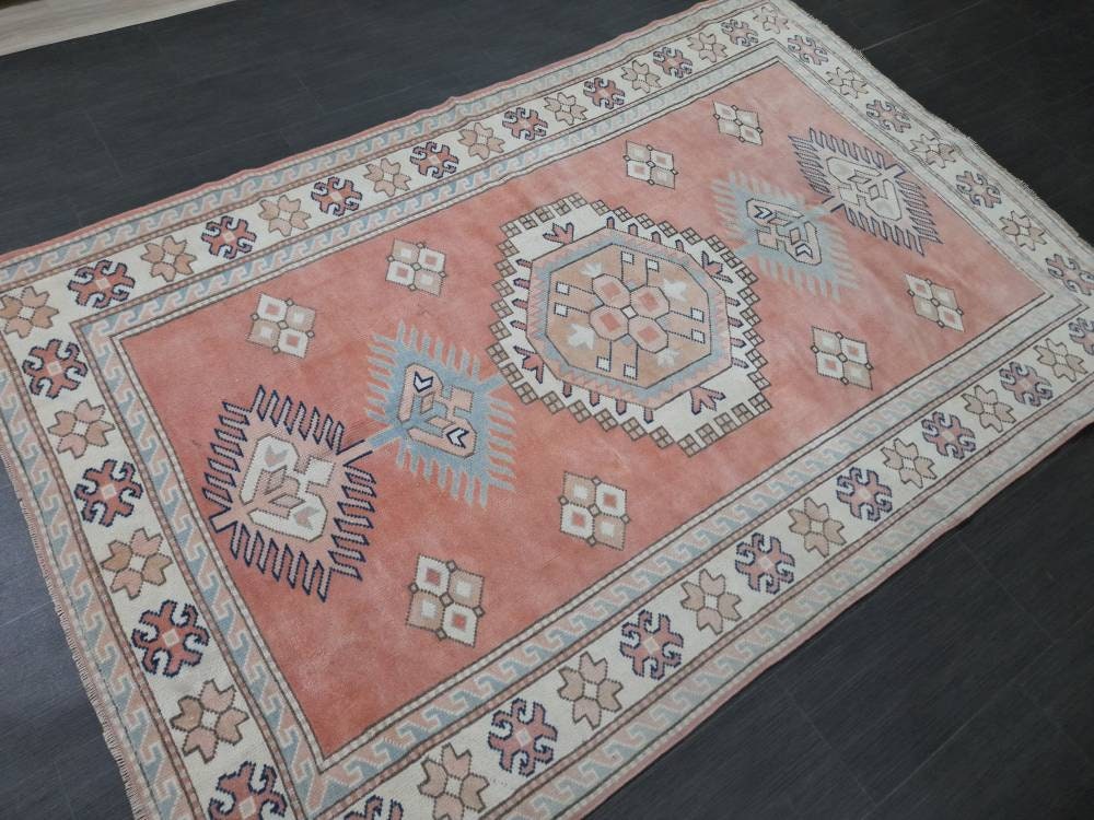 Pink Turkish Runner Rug 5' 3" x 8' Hand-Knotted view 9