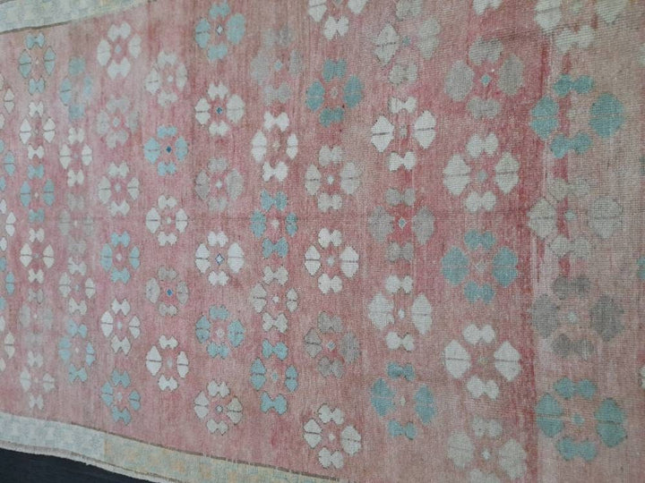 Beige Turkish Runner Rug 5' 1" x 11' 8" Hand-Knotted pattern