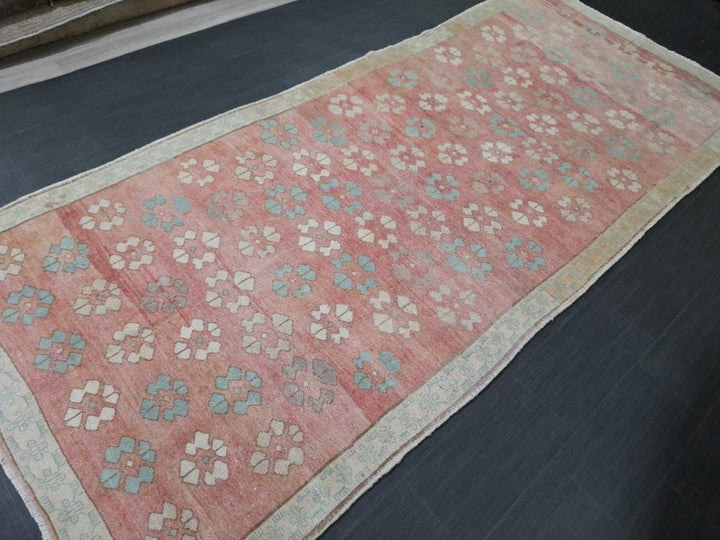 Beige Turkish Runner Rug 5' 1" x 11' 8" Hand-Knotted