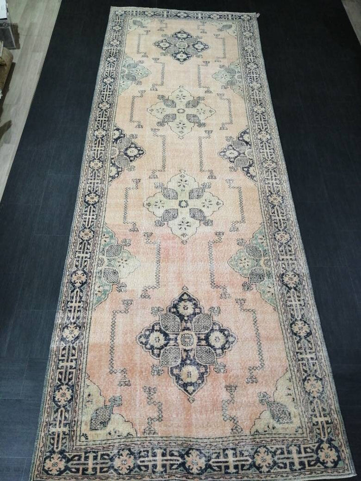 Navy Turkish Runner Rug 4' 9" x 13' 1" Hand-Knotted view