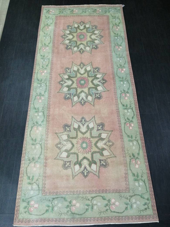 Beige Turkish Runner Rug 4' 6" x 10' 7" Hand-Knotted view