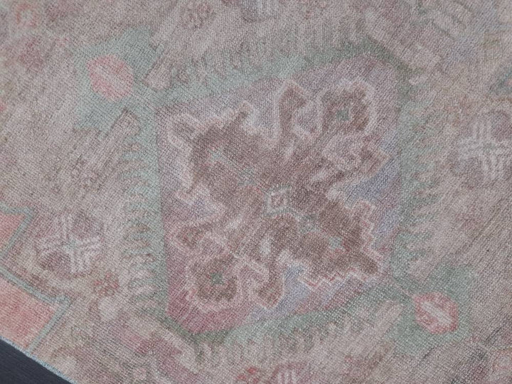 Beige Turkish Runner Rug 2' 11" x 10' 10" Hand-Knotted pattern