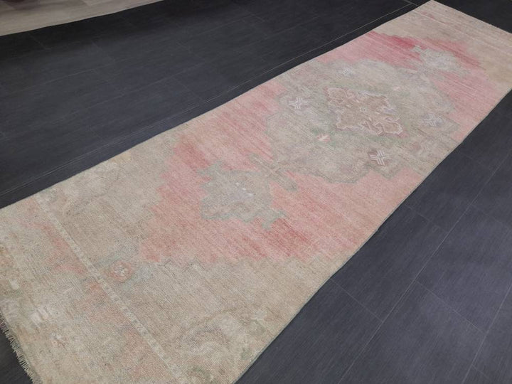 Beige Turkish Runner Rug 2' 11" x 11' Hand-Knotted view