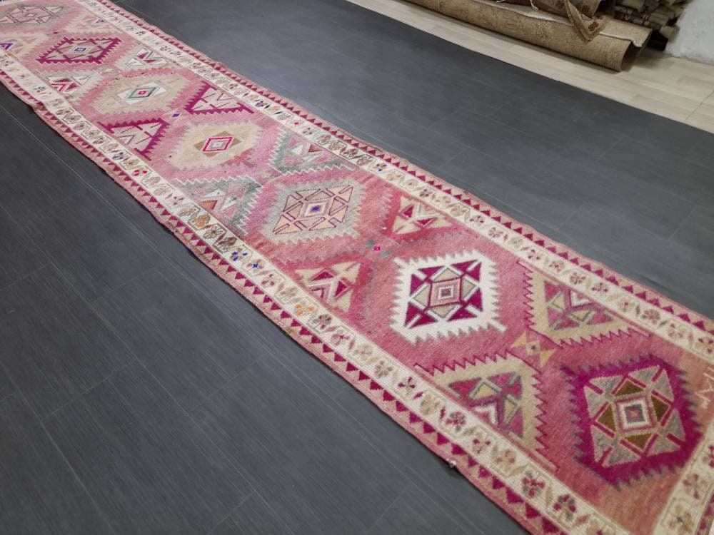Beige Turkish Runner Rug 2' 9" x 13' Hand-Knotted view