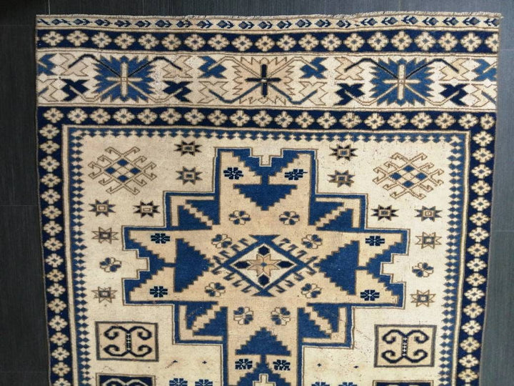 Blue Turkish Oushak Rug 4' 3" x 9' 7" Hand-Knotted | No. WR15228