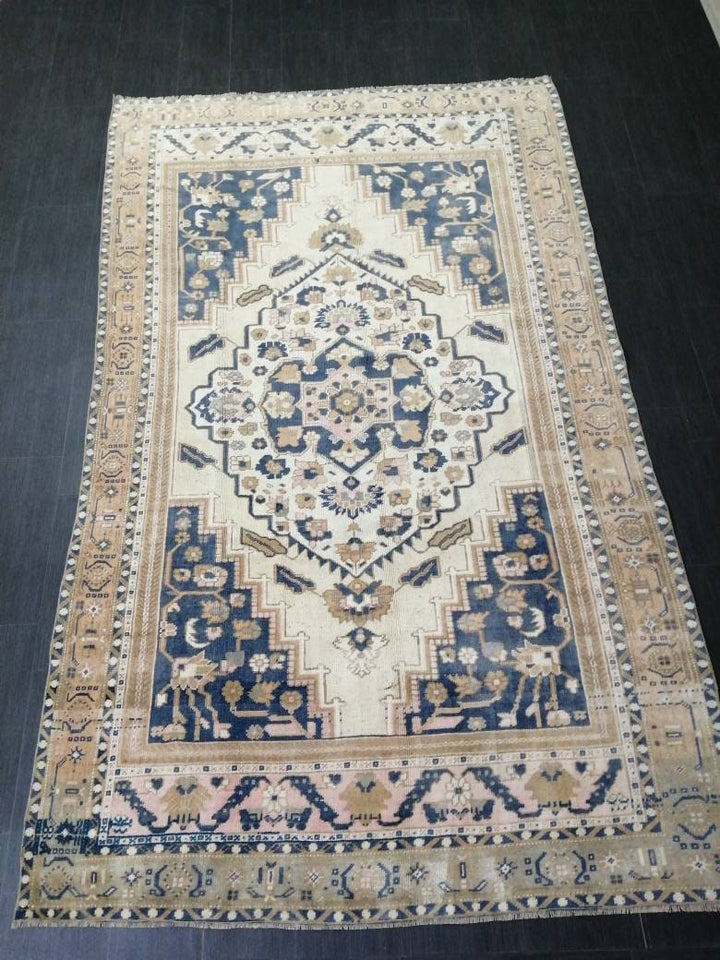 Navy Turkish Oushak Rug 5' 6" x 9' 1" Hand-Knotted view