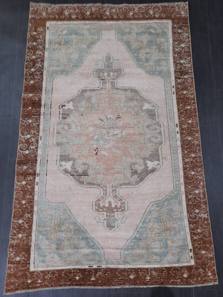 Beige Turkish Runner Rug 4' x 6' 5" Hand-Knotted view 9