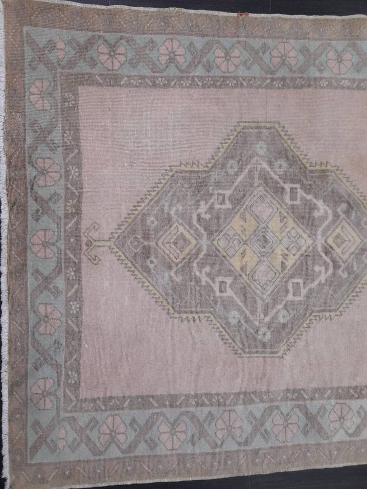 Tan Turkish Runner Rug 4' 9" x 11' 1" Hand-Knotted view 9