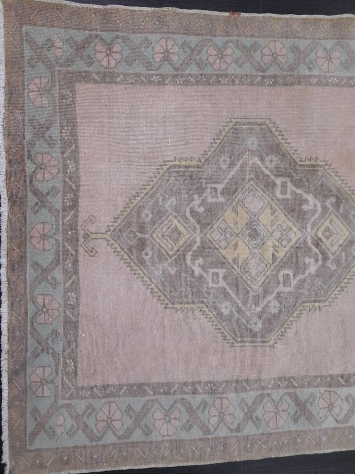 Tan Turkish Runner Rug 4' 9" x 11' 1" Hand-Knotted view 9