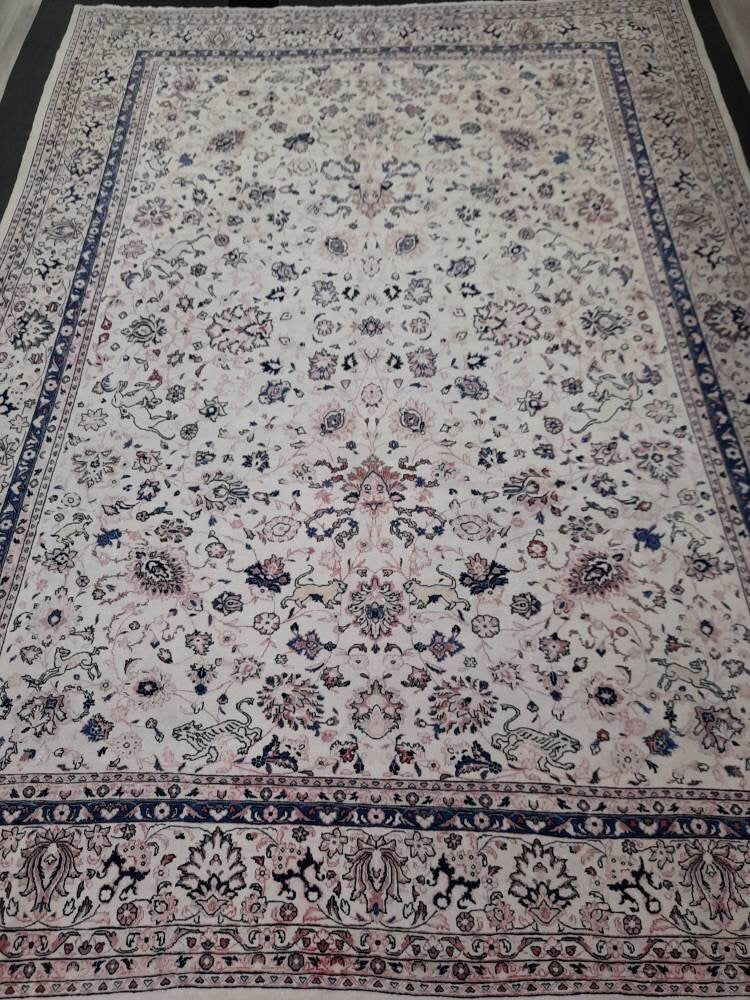 Blue Turkish Runner Rug 9' 11" x 13' 6" Hand-Knotted | No. WR76044