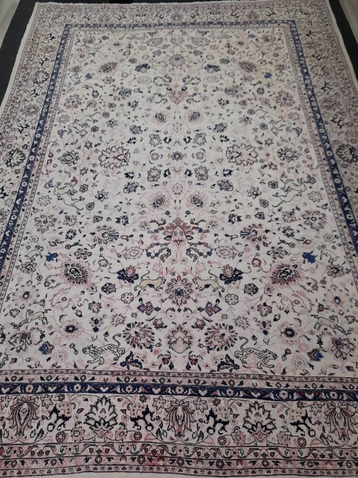 Blue Turkish Runner Rug 9' 11" x 13' 6" Hand-Knotted | No. WR76044