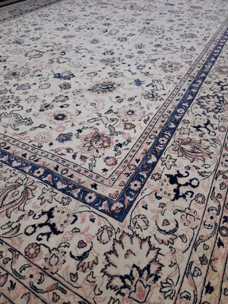 Blue Turkish Runner Rug 9' 11" x 13' 6" Hand-Knotted | No. WR76044