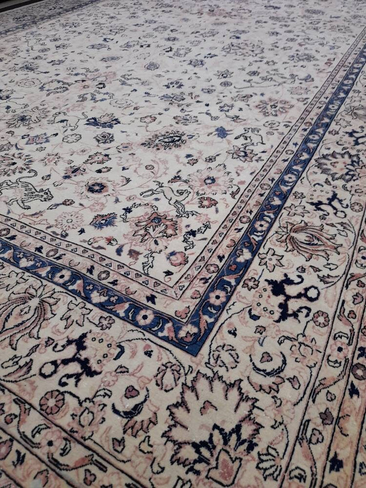 Blue Turkish Runner Rug 9' 11" x 13' 6" Hand-Knotted | No. WR76044