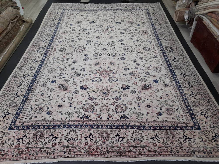 Blue Turkish Runner Rug 9' 11" x 13' 6" Hand-Knotted | No. WR76044