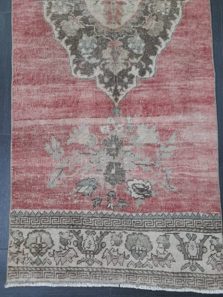 Beige Turkish Runner Rug 2' 8" x 10' 11" Hand-Knotted reverse