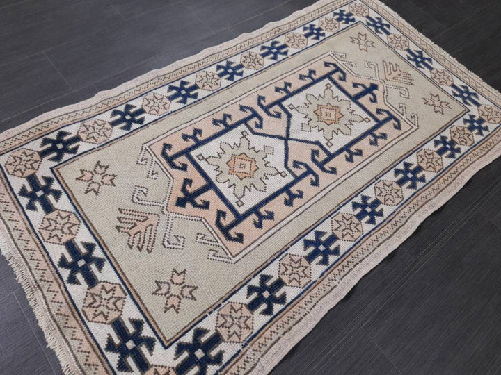 Blue Turkish Runner Rug 2' 10" x 4' 9" Hand-Knotted | No. WR50763