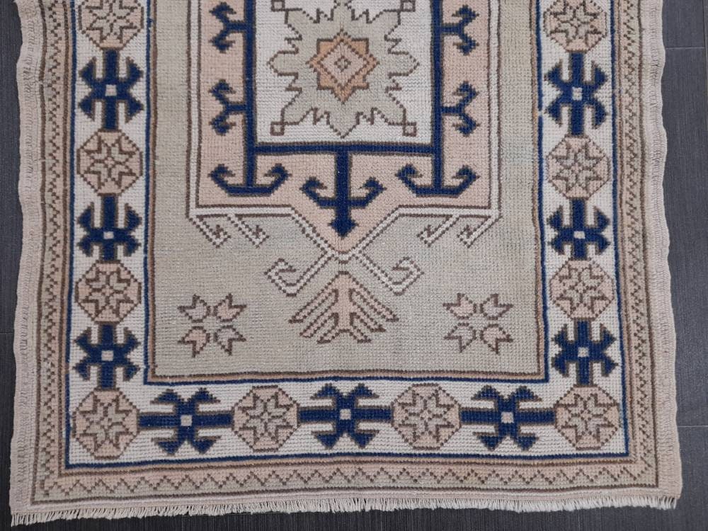 Blue Turkish Runner Rug 2' 10" x 4' 9" Hand-Knotted | No. WR50763