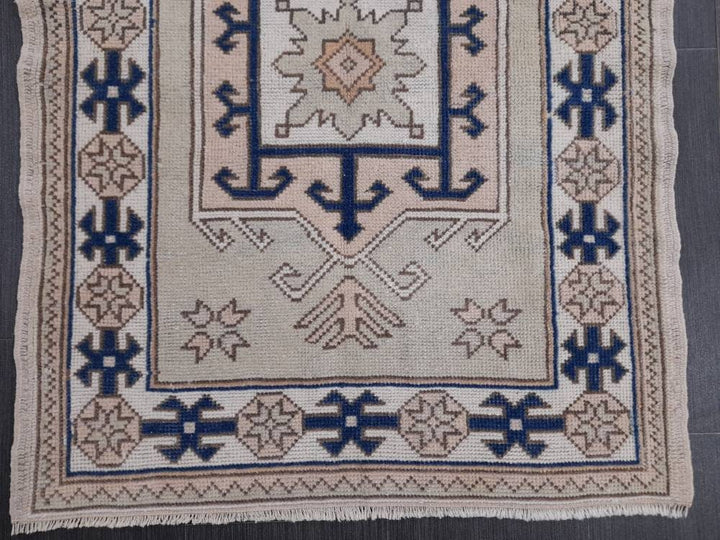 Blue Turkish Runner Rug 2' 10" x 4' 9" Hand-Knotted | No. WR50763