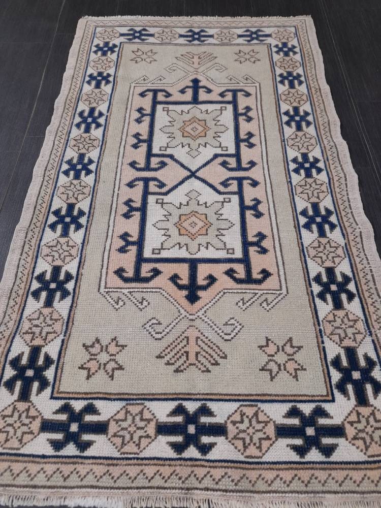 Blue Turkish Runner Rug 2' 10" x 4' 9" Hand-Knotted | No. WR50763