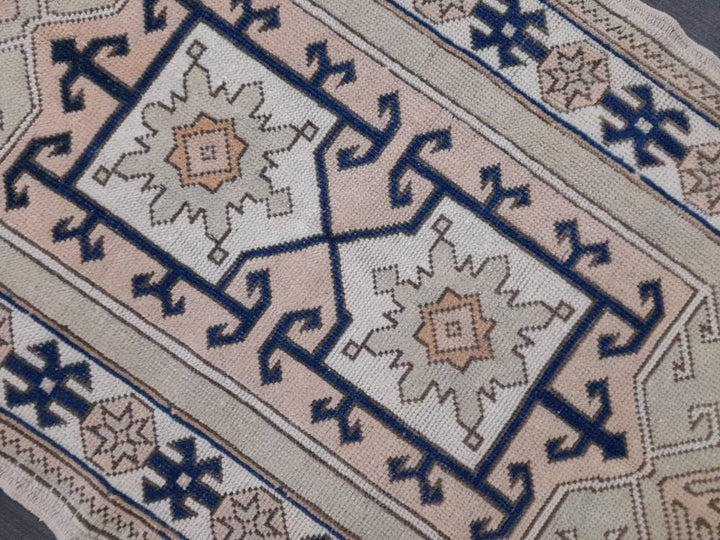 Blue Turkish Runner Rug 2' 10" x 4' 9" Hand-Knotted | No. WR50763