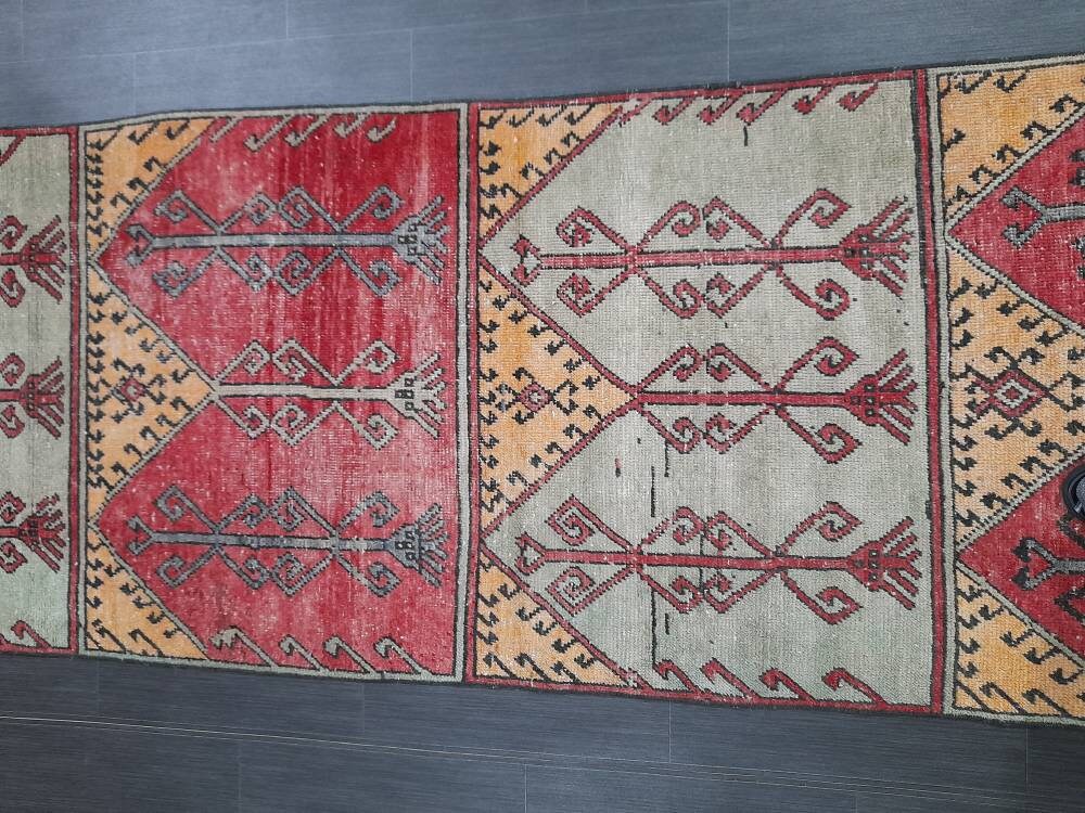 Beige Turkish Runner Rug 3' 1" x 11' 1" Hand-Knotted view