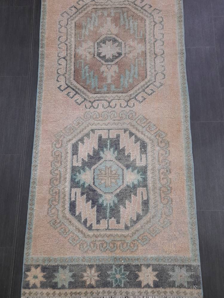 Beige Turkish Runner Rug 3' x 11' 7" Hand-Knotted view