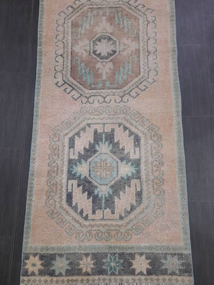 Beige Turkish Runner Rug 3' x 11' 7" Hand-Knotted view