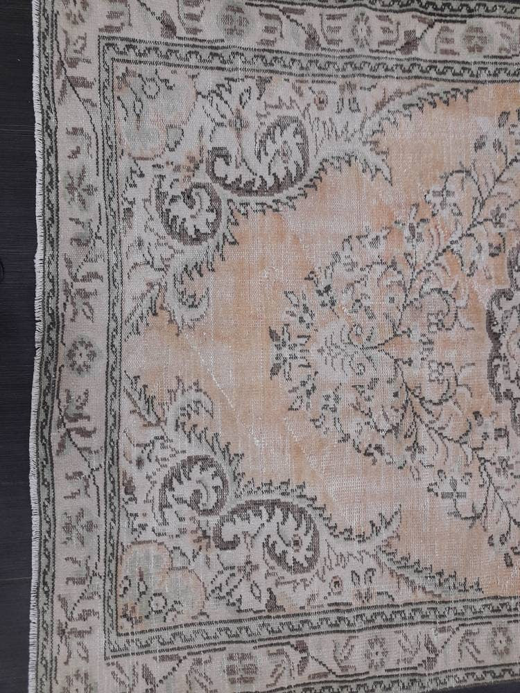 Rust Turkish Runner Rug 5' 5" x 9' 1" Hand-Knotted close-up
